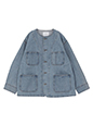ノーカラーデニムカバーオール | 10度 服装