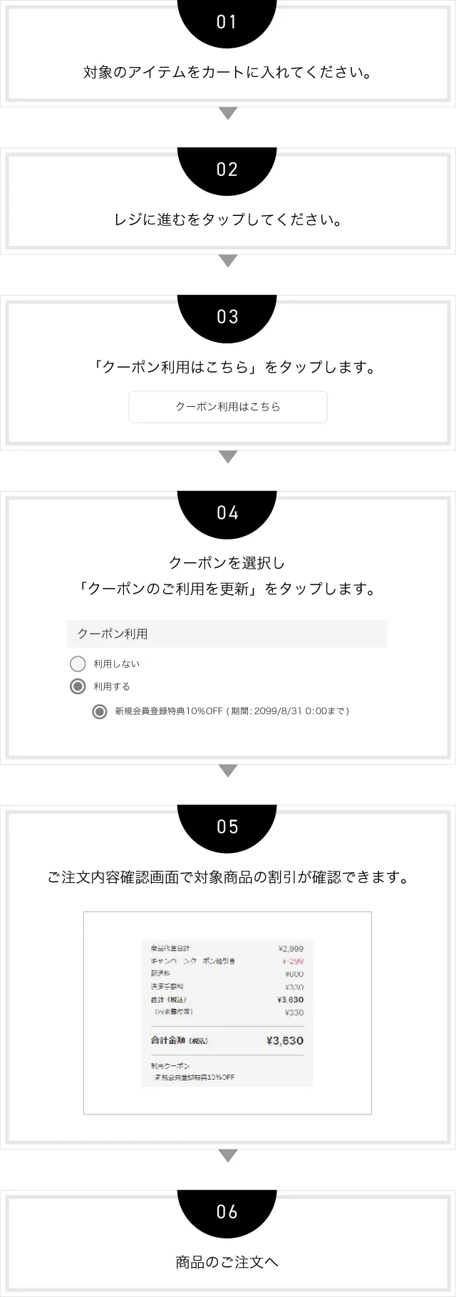 クーポンの使い方　選択での利用方法