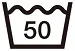50℃を限度とし、洗濯機で洗濯ができる